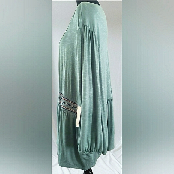 Boho 3XL Floral Knit Embroidered Pullover Babydoll Cottagecore Tunic Top New - Picture 3 of 10